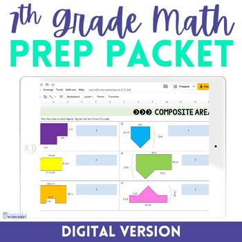 Preview of 7th Grade Math Prep Packet Digital Version | 6th Grade Math Review Skills