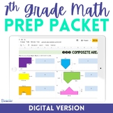 7th Grade Math Prep Packet Digital Version | 6th Grade Mat