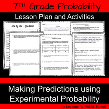 Preview of 7th Grade Math - Probability -Making Predictions Using Experimental Probability
