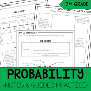 Preview of Probability Notes & Guided Practice | 7th Grade Math