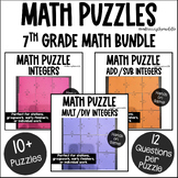 7th Grade Math Puzzle BUNDLE - Middle School