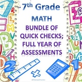 7th Grade Math Quick Checks Bundle