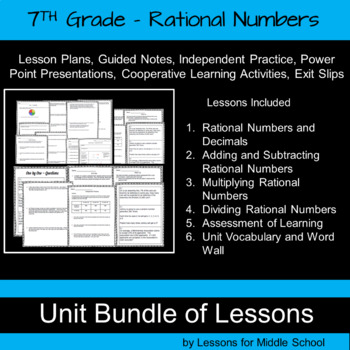 Preview of 7th Grade Math - Rational Numbers Unit (CCSS Aligned)