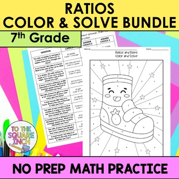 Preview of 7th Grade Math Ratios and Proportions Color and Solve Bundle