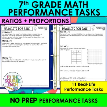 Preview of 7th Grade Math Ratios  and Proportions Performance Tasks