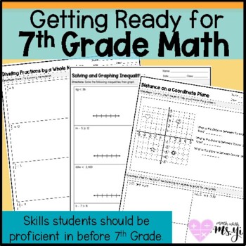 Preview of 7th Grade Math Readiness / Diagnostic for 6th Graders Rising to 7th