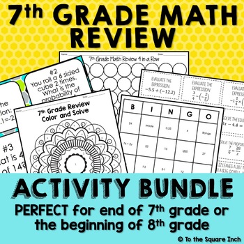 Preview of 7th Grade Math Review Activities