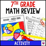 7th Grade Math Review Activity Worksheet | End of Year Review