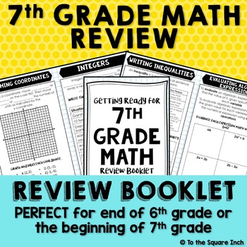 Preview of 7th Grade Math Review Booklet