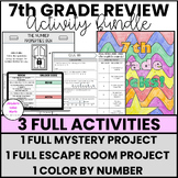 7th Grade Math Review Bundle | Escape Room | Mystery Proje