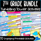 7th Grade Math Review Bundle Tumbling Tower Activities - T