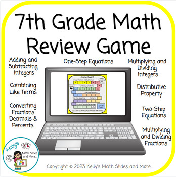 Preview of 7th Grade Math Review Game - End of the Year - Testing Review