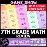 7th Grade Math Review Game Show - Digital Test Prep End of
