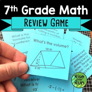 Preview of 7th Grade Math Review Game for the End of Year Test Prep