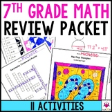 7th Grade Math Review Packet | End of Year Review