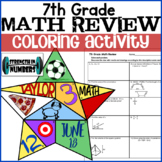 7th Grade Math Review Personalized Star Coloring Activity