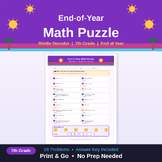 7th Grade Math Review | Riddle Decoder Activity 
