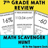 7th Grade Math Review Scavenger Hunt Game | 7th Grade Math