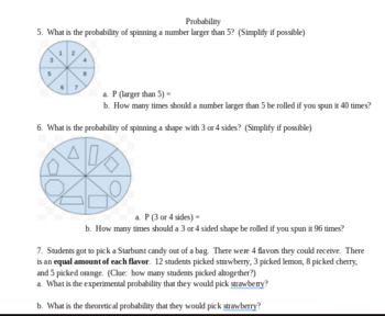 Preview of 7th Grade Math Review Sheets (Ohio Standards)