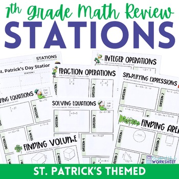 Preview of 7th Grade Review Math Stations | Math Centers