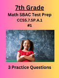 7th Grade Math SBAC Test Prep Practice Questions-(CCSS.7.S