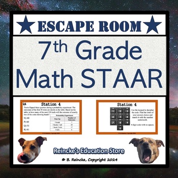 Preview of 7th Grade Math STAAR Escape Room (Digital or Paper)