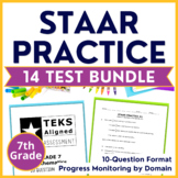 7th Grade Math STAAR Practice Bundle - Progress Monitoring