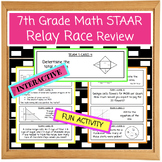 Preview of 7th Grade Math STAAR Relay Race Game Review