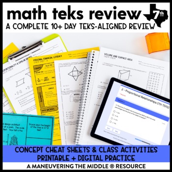 Preview of 7th Grade Math STAAR Review | TEKS Test Prep | End of Year Math Review