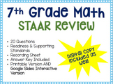7th Grade Math STAAR Review Activity: Google Doc Version I