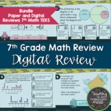 7th Grade End of the Year Math Review-Paper and Digital-ST