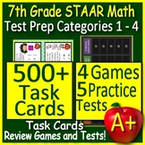 7th Grade STAAR Math Bundle - Test Prep 660 Task Cards, Ga