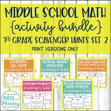 7th Grade Math Scavenger Hunt Activity Bundle Set 2