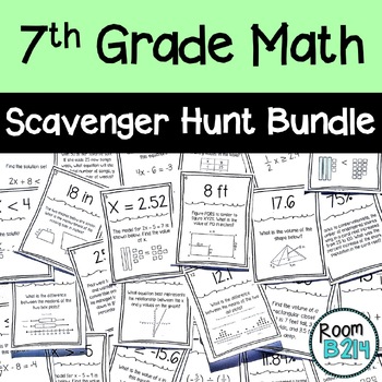 Preview of 7th Grade Math Scavenger Hunt BUNDLE