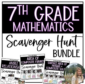 Preview of 7th Grade Math Scavenger Hunt Bundle