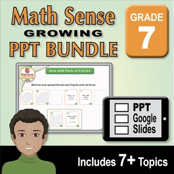Preview of 7th Grade Math Sense Matching GROWING BUNDLE:  PPT / Google Slides Activities