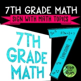 7th Grade Math Review Game or Sign for Classroom Decor