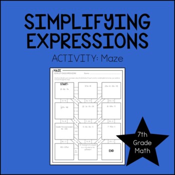 Preview of 7th Grade Math Simplifying Expressions Activity