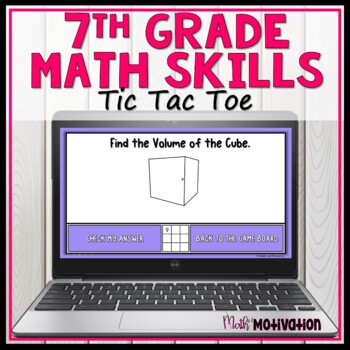 Preview of 7th Grade Math Skills Digital Tic Tac Toe