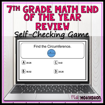 Preview of 7th Grade Math Skills Self Checking Game