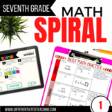7th Grade Math Spiral Review: Daily Warm-ups in Print & Di
