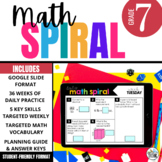 7th Grade Math Spiral Review: Digital Warm-ups, Homework o