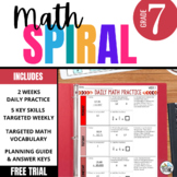 7th Grade Math Spiral Review: Free Daily Warm-up, Practice