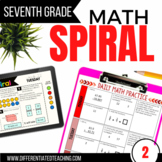 7th Grade Math Spiral Review: Daily Math Warm ups or Bellr