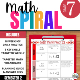 7th Grade Math Spiral Review: Print Warm-ups, Practice, Ho