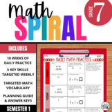 7th Grade Math Spiral Review: Print Warm-ups for Practice 