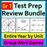 7th Grade Math Spiral Review Test Prep Game Bundle - Fun W