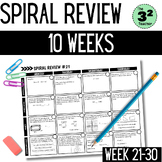 7th Grade Math Spiral Review Week 21-30 | Warm Up, Homewor