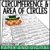 7th Grade Math St. Patrick's Day Activity Area and Circumf