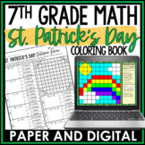 7th Grade Math St. Patrick's Day Review Coloring Worksheet Bundle